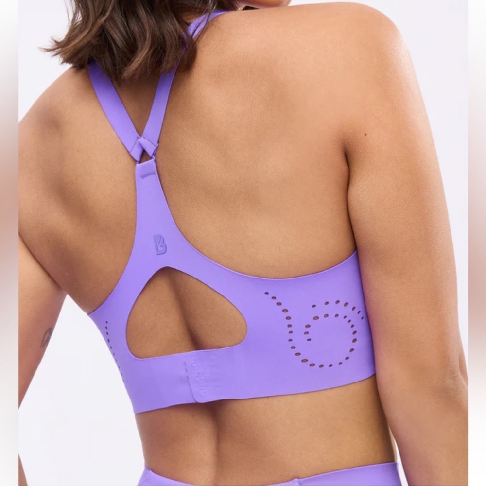 BuffBunny Collection Airbrush Laser Sports Bra in Purple Size XSmall